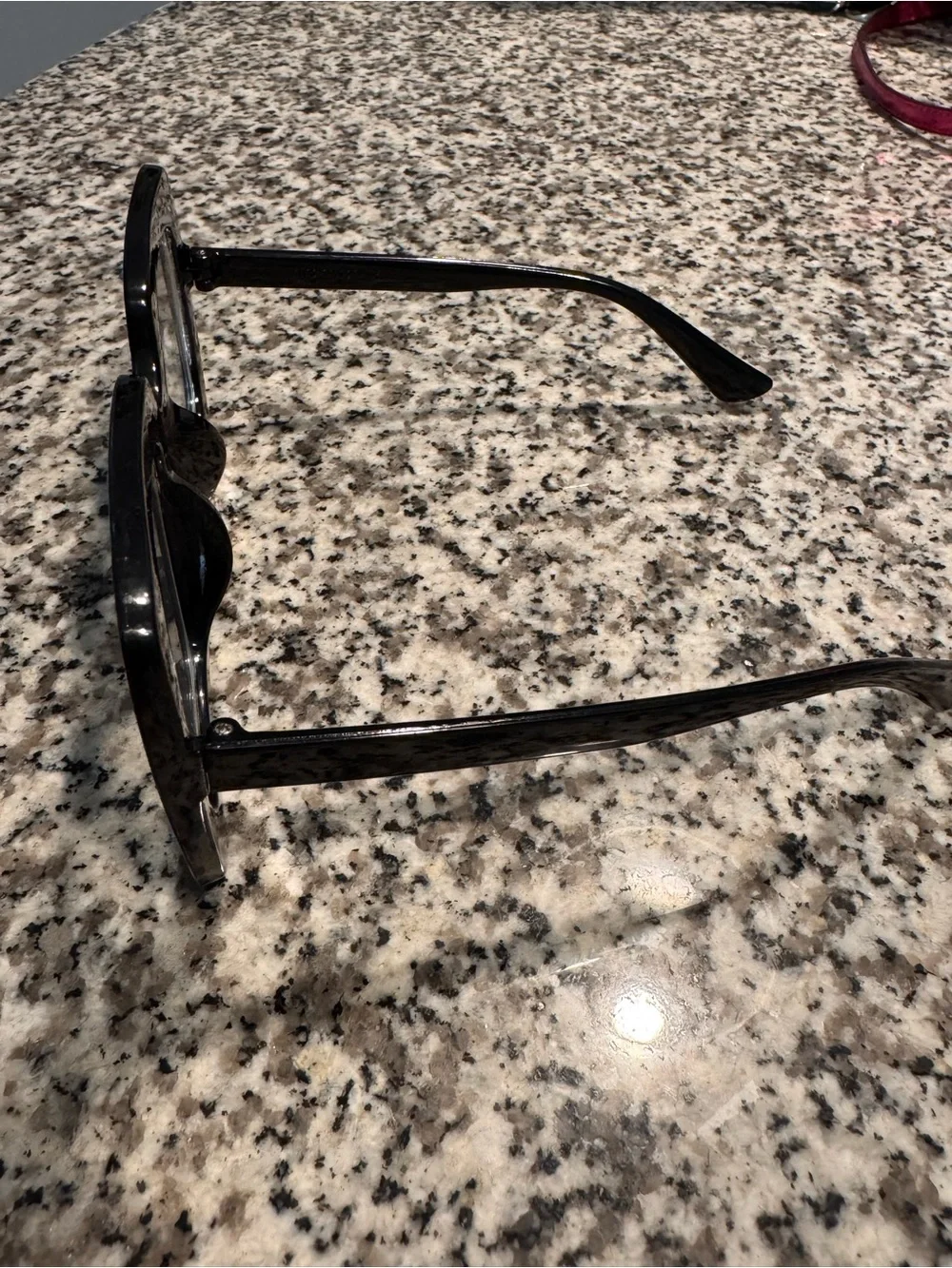 Embellished Black Crystal Square Sunglasses